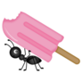 Ant Carrying Ice Cream Stick Sticker