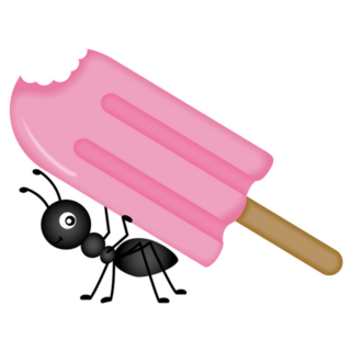 Ant Carrying Ice Cream Stick Sticker