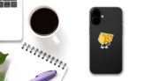 Ant Carrying Slice Of Cheese Sticker on a Phone (New) example