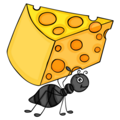 Ant Carrying Slice Of Cheese Sticker