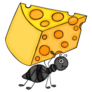 Ant Carrying Slice Of Cheese Sticker