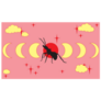Ant In The Full Moon Sky Sticker