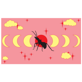 Ant In The Full Moon Sky Sticker