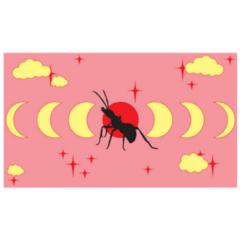 Ant In The Full Moon Sky Sticker