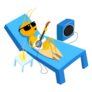 Ant Tanning In The Sun Sticker