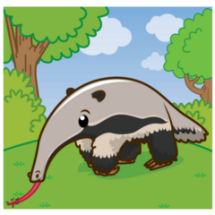 Anteater Cartoon Sticker