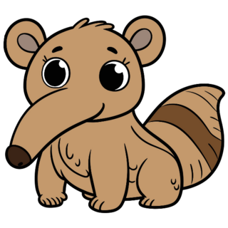 Anteater Cartoon Sticker