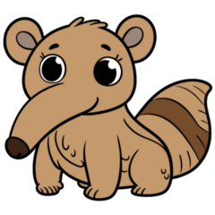 Anteater Cartoon Sticker