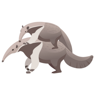 Anteater Mom And Baby Sticker 