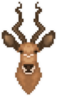 Antelope Head In Pixel Art Style Sticker
