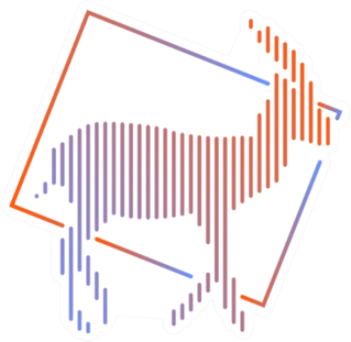 Antelope Line Art Gradient Sticker