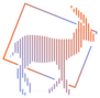 Antelope Line Art Gradient Sticker