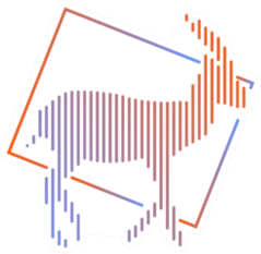 Antelope Line Art Gradient Sticker