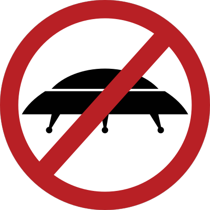 Anti Spaceship Sign Sticker