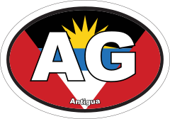 Antigua AG Flag Oval Sticker