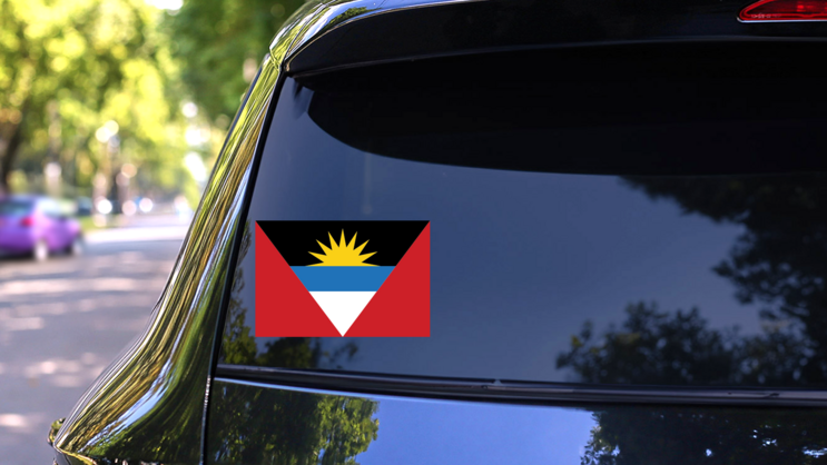 Antigua Flag Sticker on a Rear Car Window (New) example