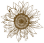 Antique Engraving Sunflower Sticker