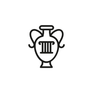 Antiques Line Icon Ancient Greek Vase Sticker