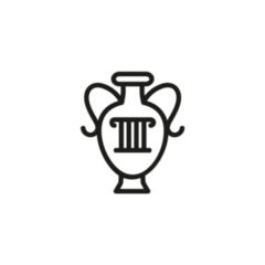 Antiques Line Icon Ancient Greek Vase Sticker