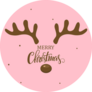 Antler Christmas Moose Brown Sticker