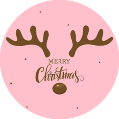 Antler Christmas Moose Brown Sticker