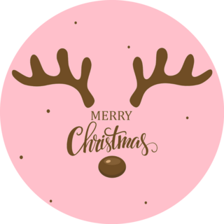 Antler Christmas Moose Brown Sticker