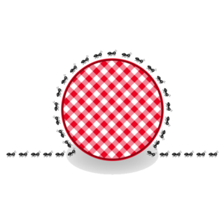 Ants Around Picnic Plaid Sticker