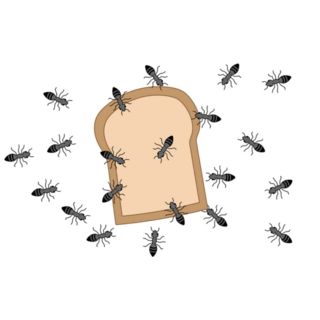 Ants Eating Bread Sticker