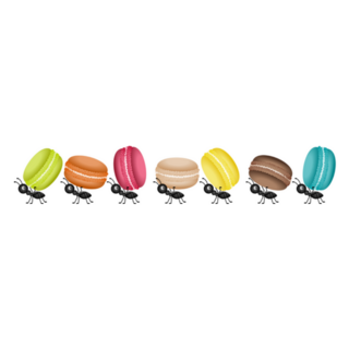 Ants On The March To Deliver Macaroons Sticker