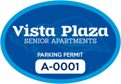 Apartment Resident Oval Parking Permit Sticker