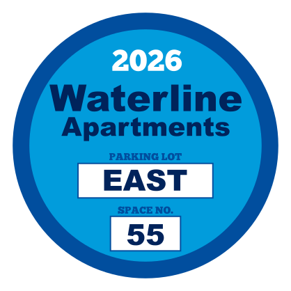 Apartment with Space Circle Parking Permit Sticker