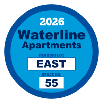 Apartment with Space Circle Parking Permit Sticker