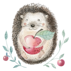 Apple Hedgehog Sticker