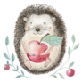 Apple Hedgehog Sticker