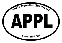 Apple Mountain Ski Resort Oval Sticker