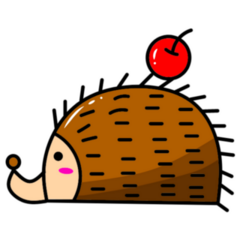 Apple Stuck Hedgehog Sticker