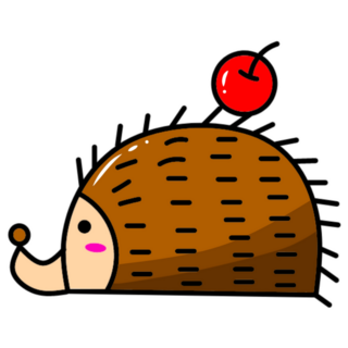 Apple Stuck Hedgehog Sticker