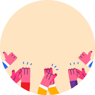 Approval, Thumbs Up, Clapping Concept Sticker