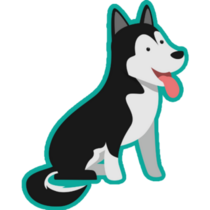 Aqua Husky Sticker