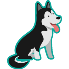 Aqua Husky Sticker