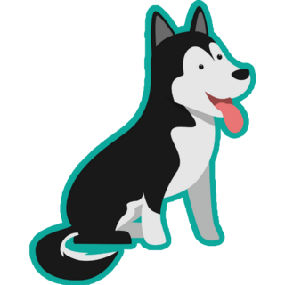 Aqua Husky Sticker