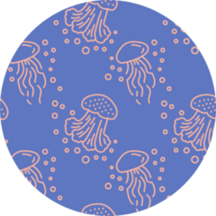 Aquarium Jellyfish Icons Pattern Sticker