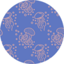 Aquarium Jellyfish Icons Pattern Sticker