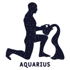 Aquarius Astrology Sign Lettering Sticker