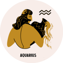 Aquarius Black And Gold Illustration Sticker