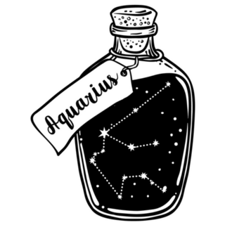 Aquarius Constellation In A Bottle Sticker