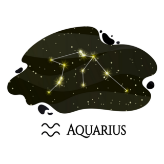 Aquarius Constellation Lettering Sticker