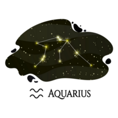 Aquarius Constellation Lettering Sticker