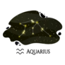 Aquarius Constellation Lettering Sticker