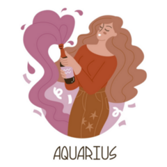 Aquarius Girl Beauty Astrology Sticker